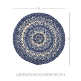 Great Falls Blue Jute Trivet 8, Set of 3