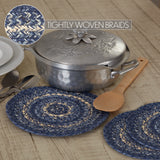 Great Falls Blue Jute Trivet 8, Set of 3