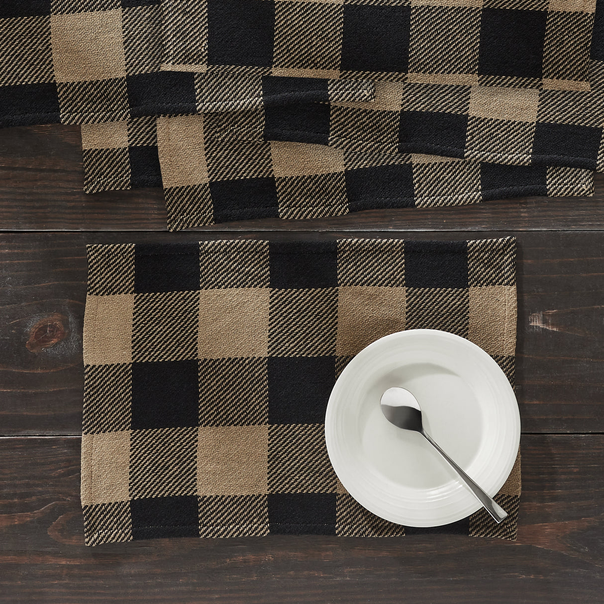 Black Check Placemat Set of 6 13x19