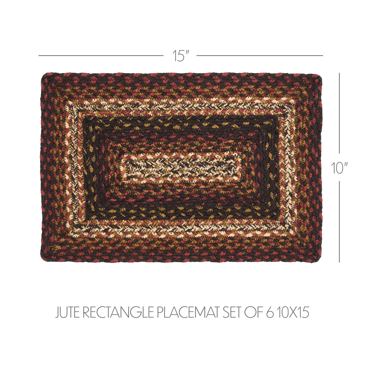 Beckham Jute Rect Placemat Set of 6 10x15