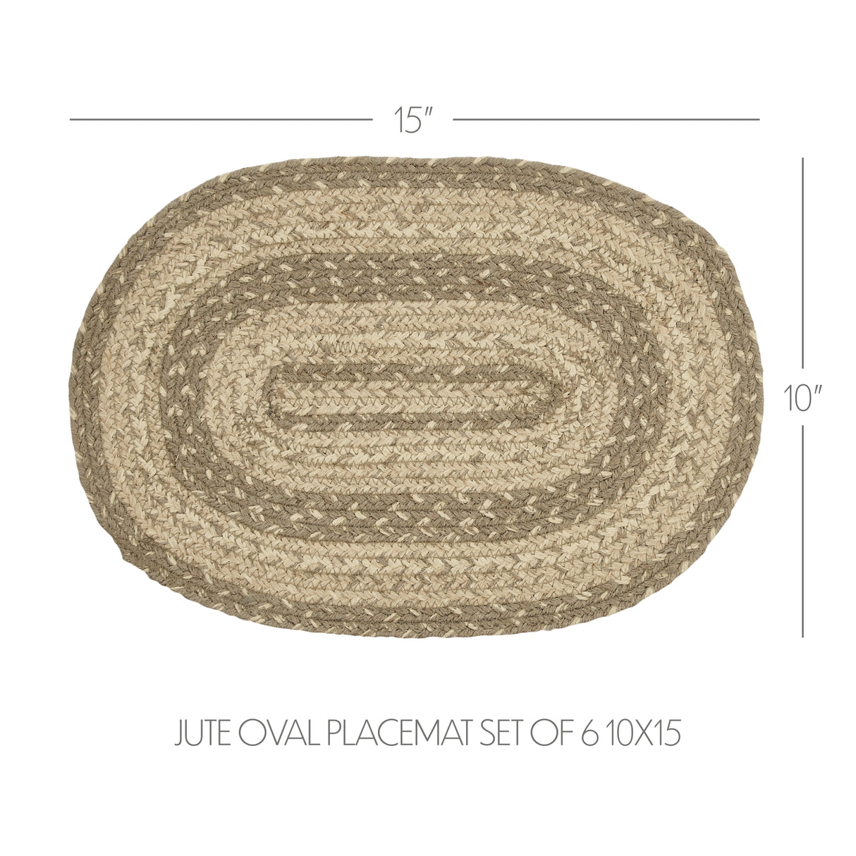 Cobblestone Jute Oval Placemat Set of 6 10x15