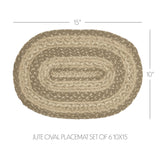 Cobblestone Jute Oval Placemat Set of 6 10x15