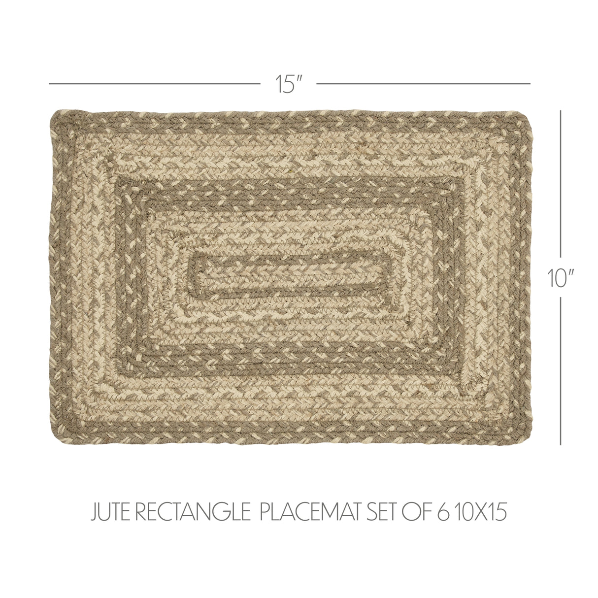 Cobblestone Jute Rect Placemat Set of 6 10x15
