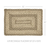Cobblestone Jute Rect Placemat Set of 6 10x15