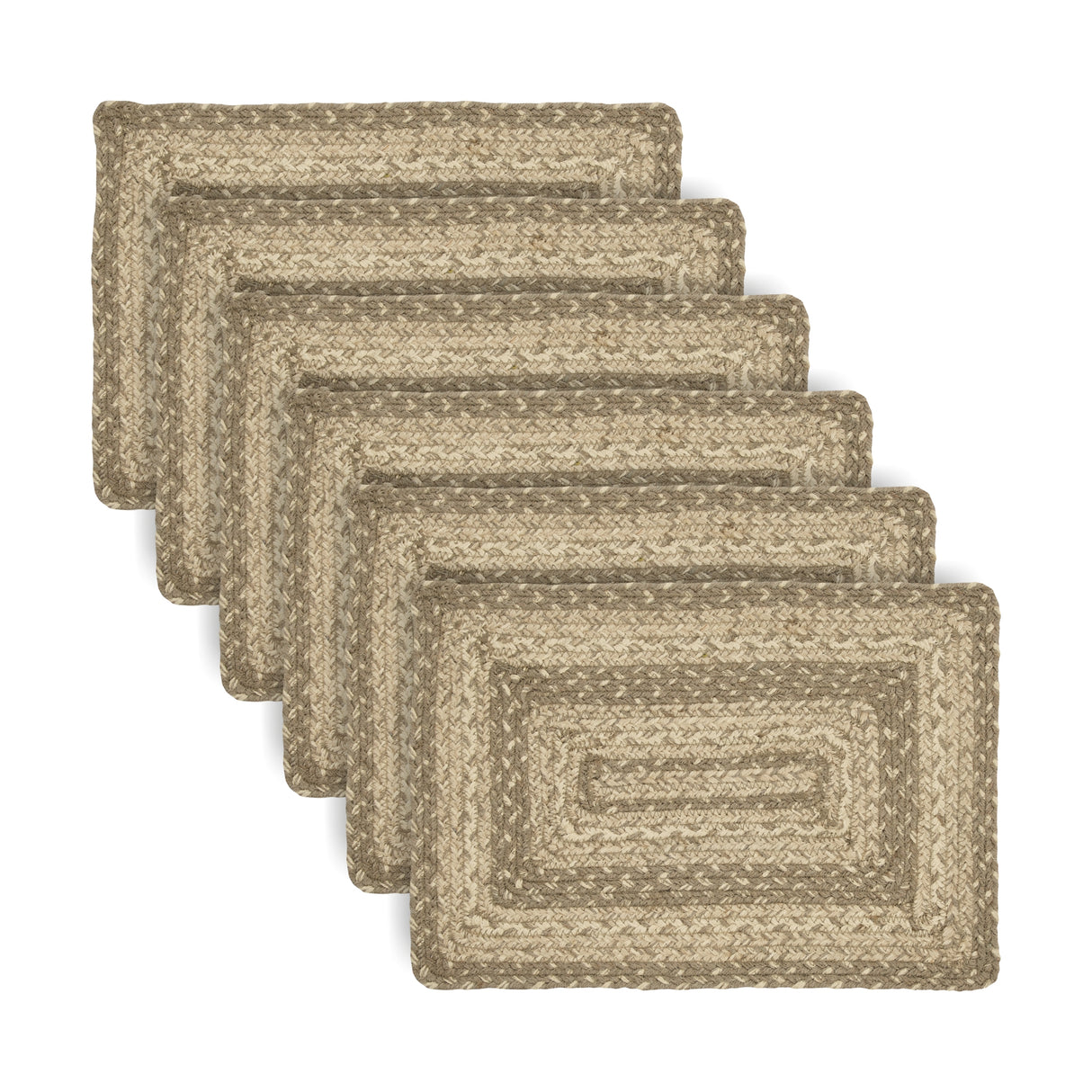 Cobblestone Jute Rect Placemat Set of 6 10x15