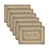 Cobblestone Jute Rect Placemat Set of 6 10x15