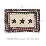 Colonial Star Jute Rect Placemat Set of 6 10x15