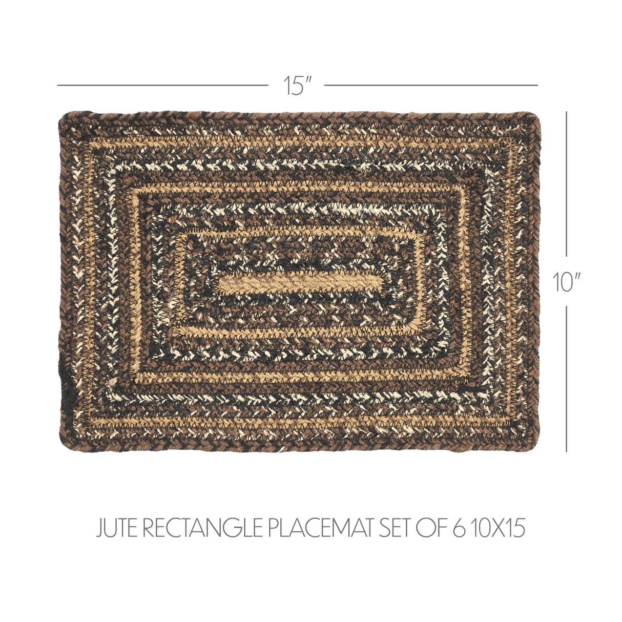 Espresso Jute Rect Placemat Set of 6 10x15