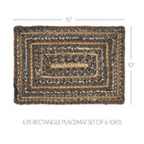 Espresso Jute Rect Placemat Set of 6 10x15