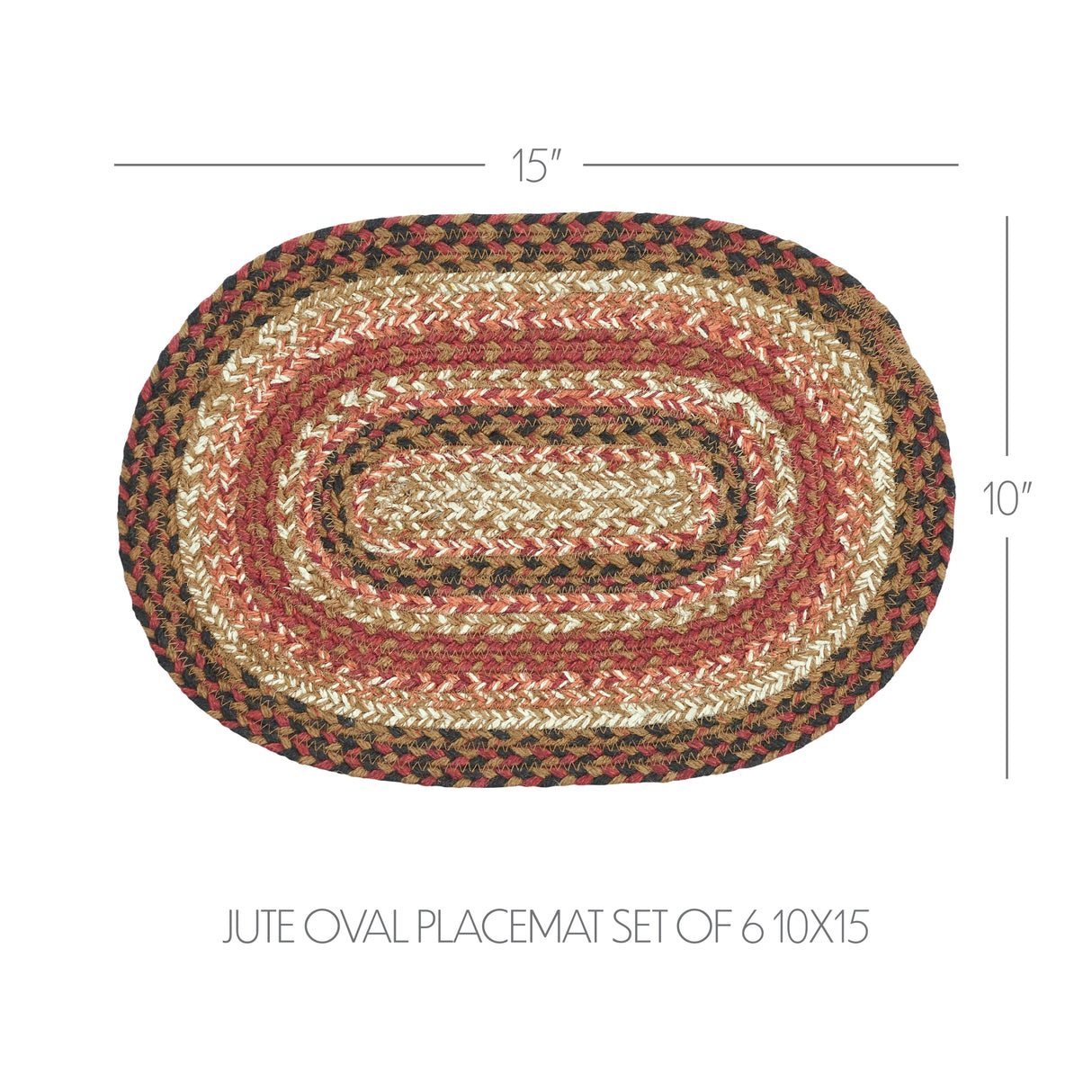 Ginger Spice Jute Oval Placemat Set of 6 10x15
