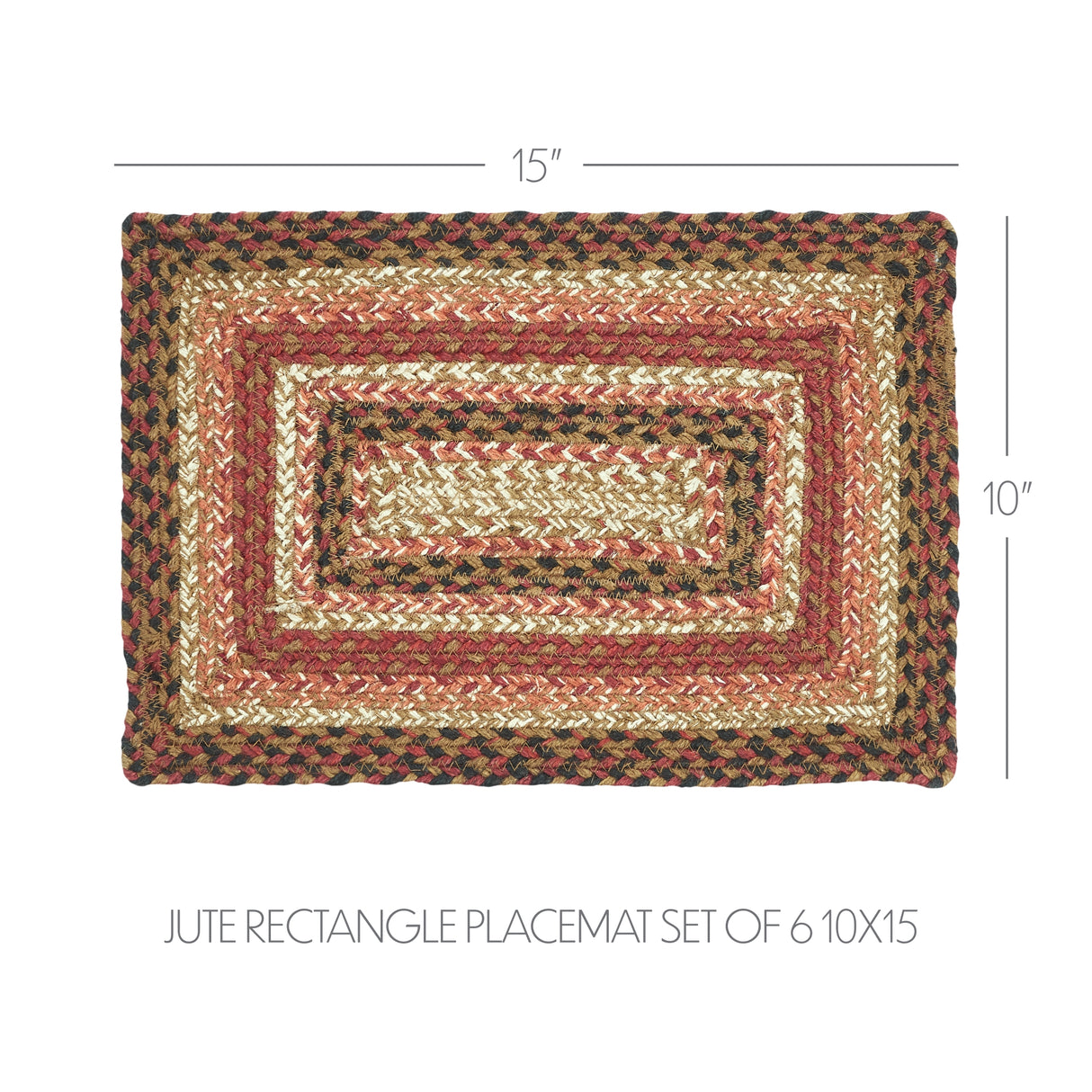 Ginger Spice Jute Rect Placemat Set of 6 10x15