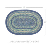 Jolie Jute Oval Placemat Set of 6 10x15
