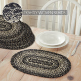 Sawyer Mill Black White Jute Oval Placemat Set of 6 10x15