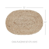 Natural Jute Placemat Set of 6 10x15