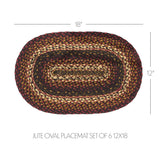 Beckham Jute Oval Placemat Set of 6 12x18