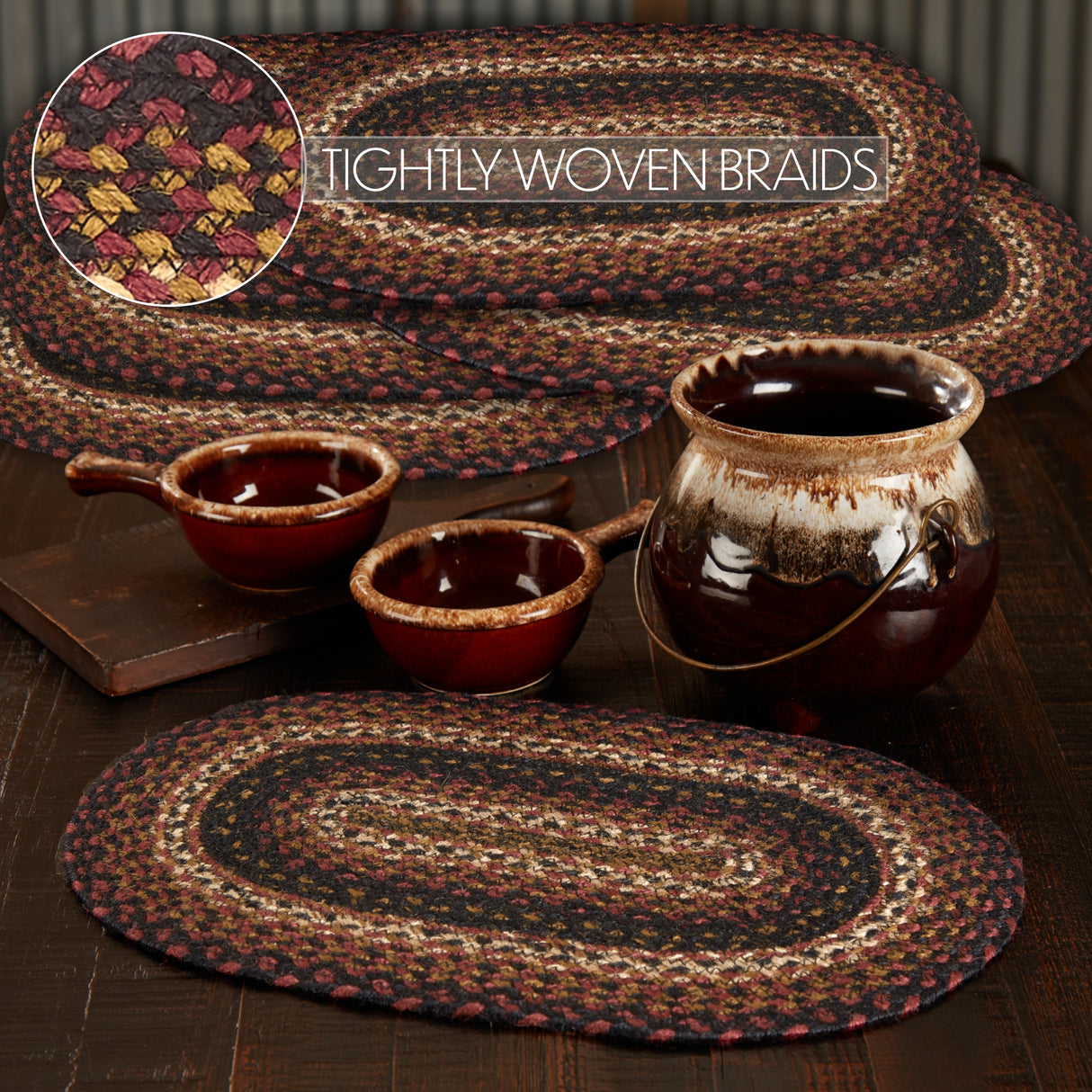 Beckham Jute Oval Placemat Set of 6 12x18