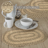 Cobblestone Jute Oval Placemat Set of 6 12x18