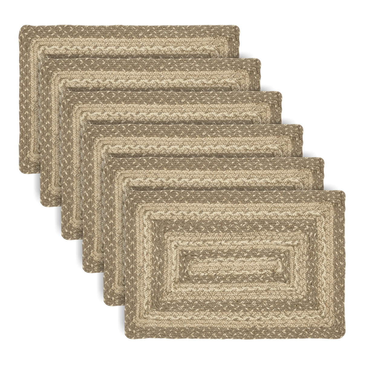 Cobblestone Jute Rect Placemat Set of 6 12x18