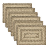Cobblestone Jute Rect Placemat Set of 6 12x18