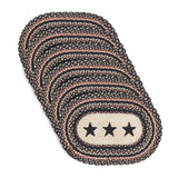 Colonial Star Jute Oval Placemat Set of 6 12x18