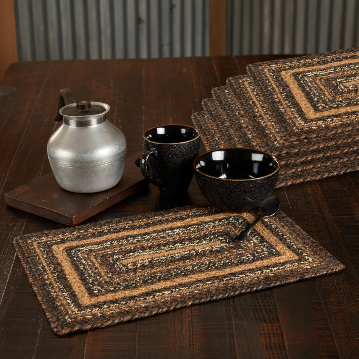 Espresso Jute Rect Placemat Set of 6 12x18