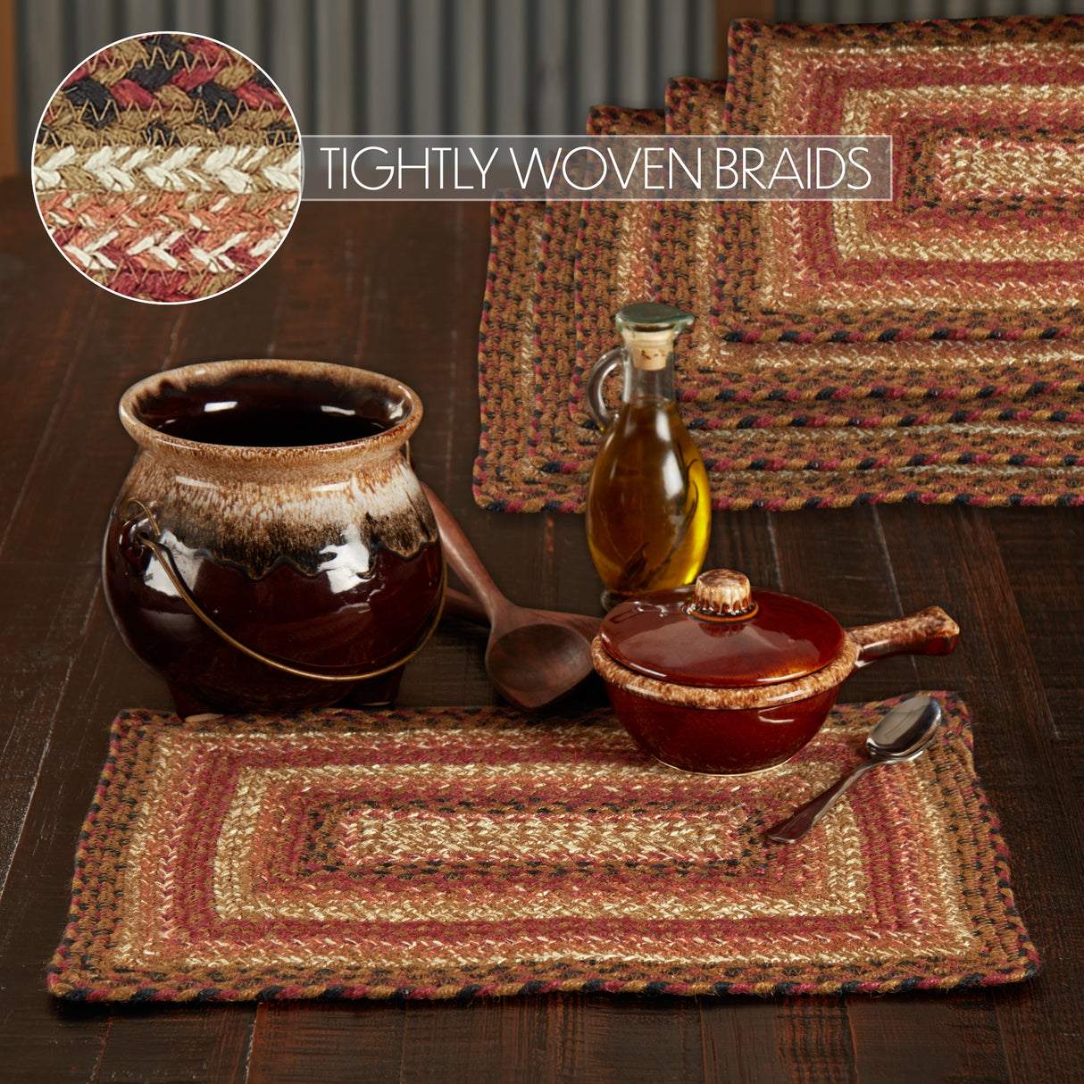 Ginger Spice Jute Rect Placemat Set of 6 12x18