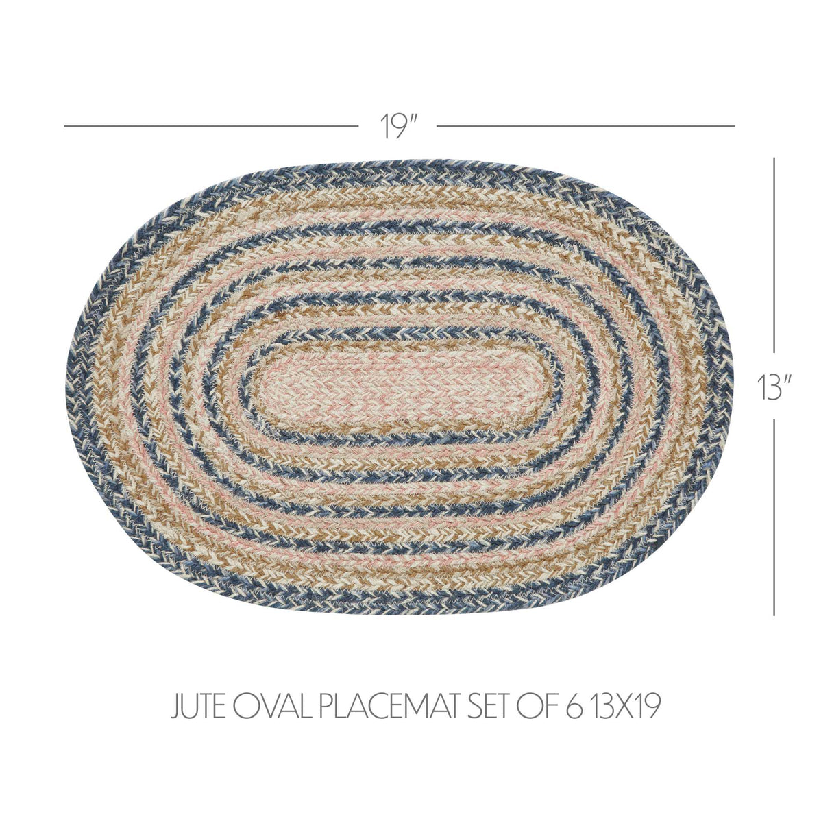 Kaila Jute Oval Placemat Set of 6 13x19