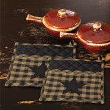 Black Star Pot Holder Set of 2 8x8