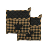 Black Star Pot Holder Set of 2 8x8