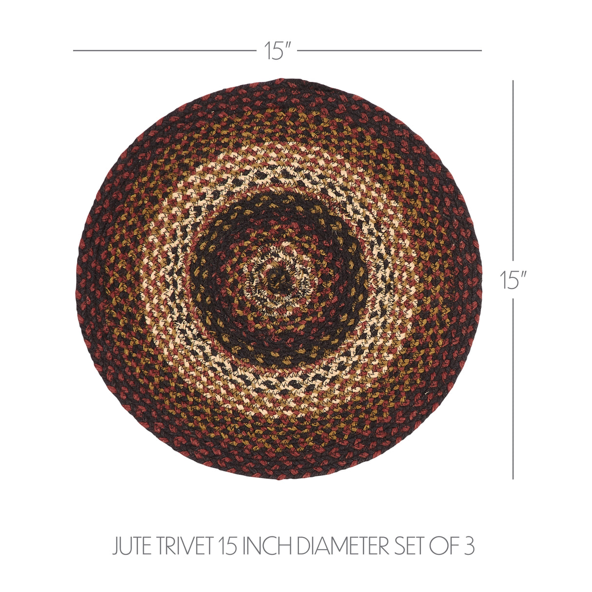 Beckham Jute Trivet 15, Set of 3