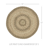 Cobblestone Jute Trivet 15, Set of 3