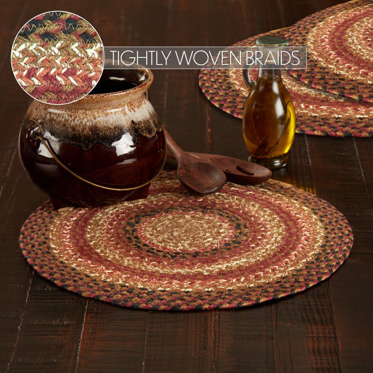 Ginger Spice Jute Trivet 15, Set of 3
