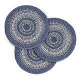 Great Falls Blue Jute Trivet 15, Set of 3