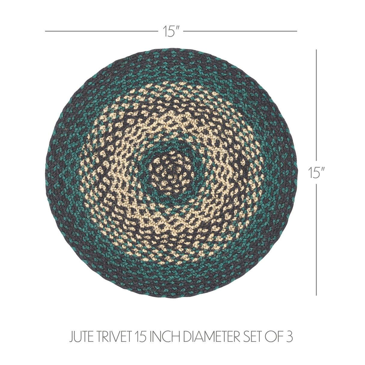 Pine Grove Jute Trivet 15 Set of 3