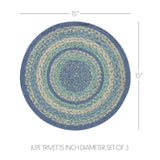 Jolie Jute Trivet 15 inch Diameter Set of 3