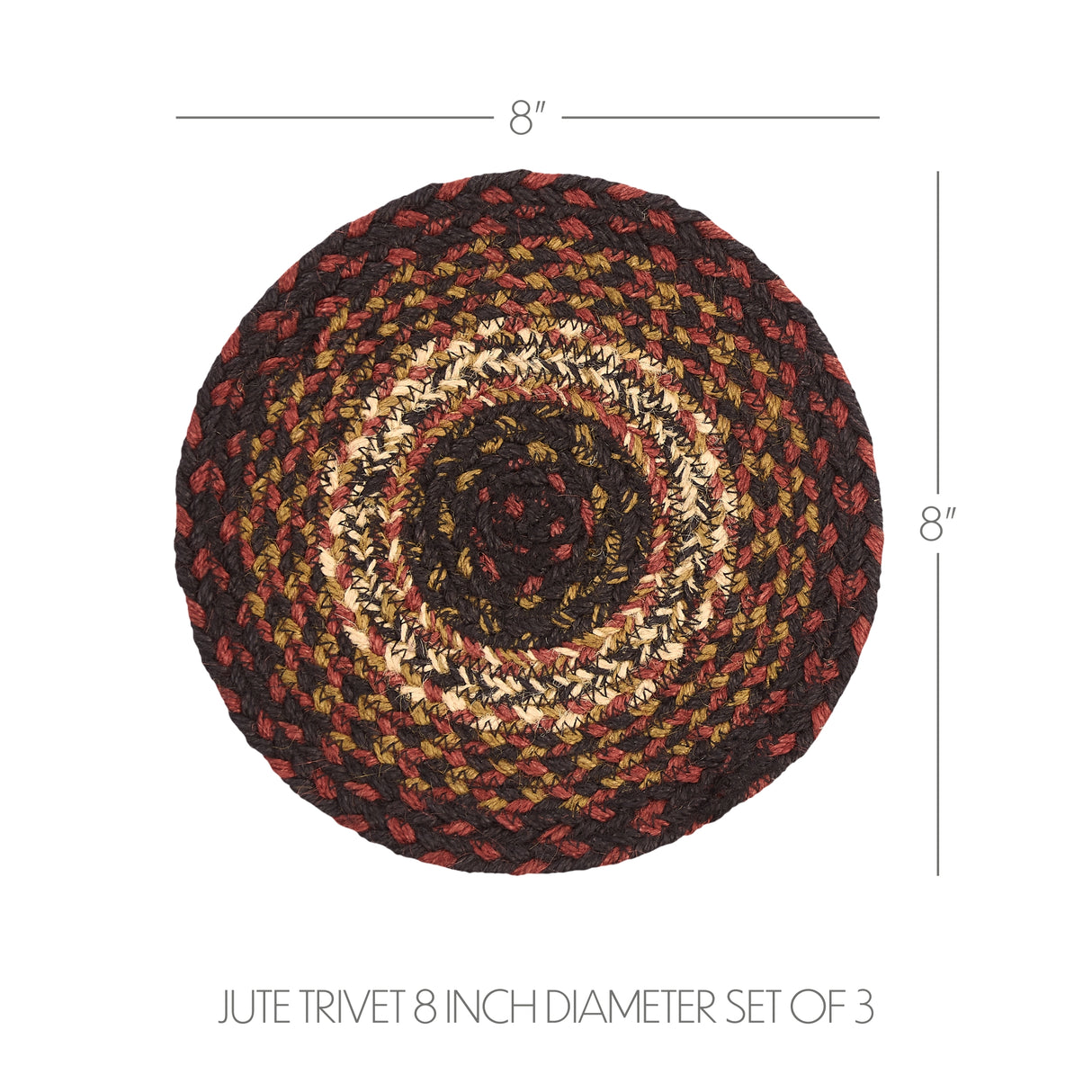 Beckham Jute Trivet 8, Set of 3