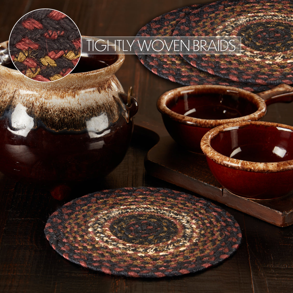 Beckham Jute Trivet 8, Set of 3