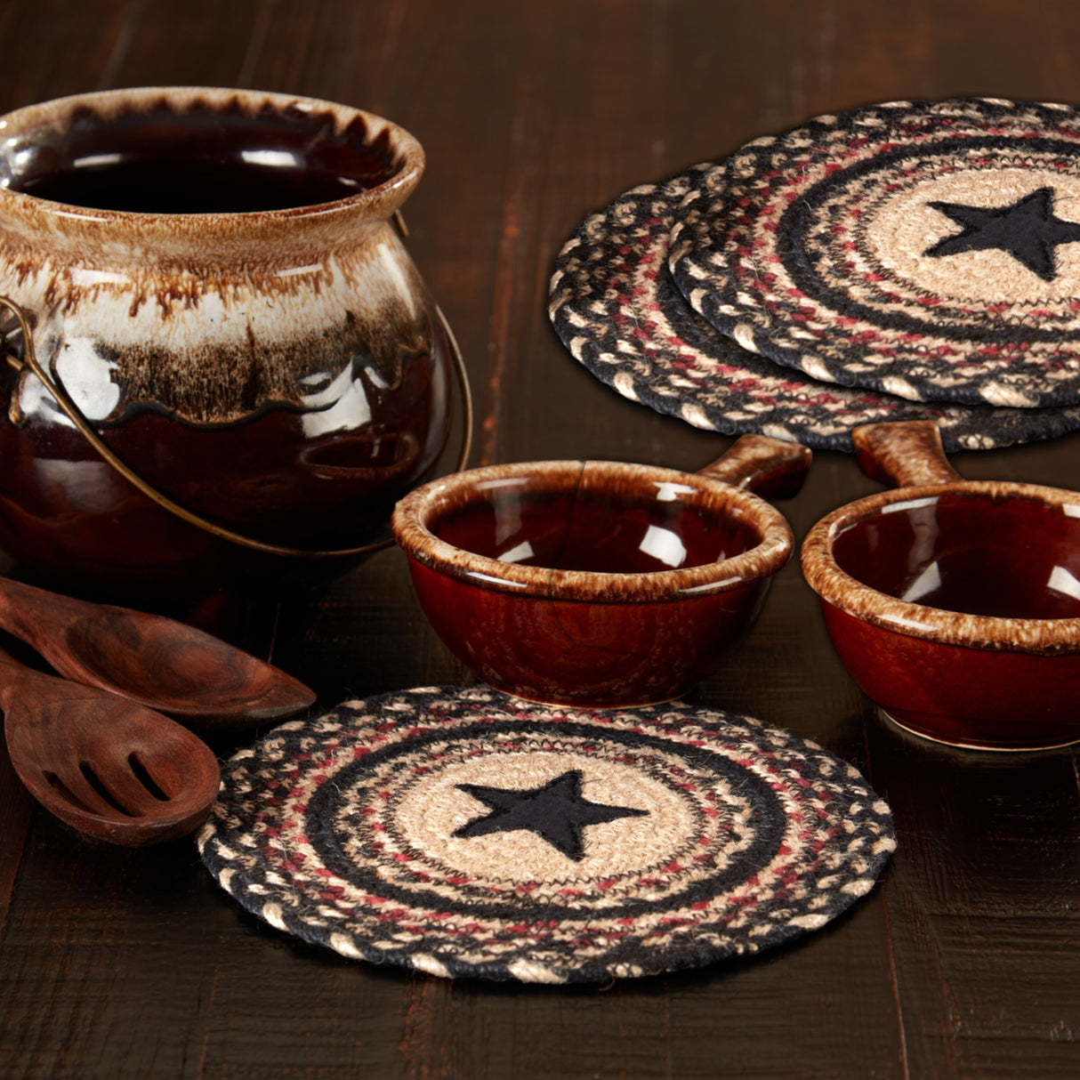 Colonial Star Jute Trivet 8 Set of 3