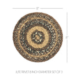 Espresso Jute Trivet 8, Set of 3