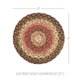 Ginger Spice Jute Trivet 8, Set of 3