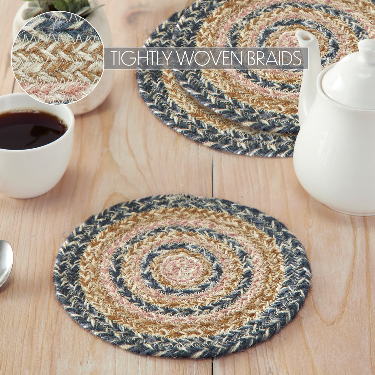 Kaila Jute Trivet 8, Set of 3