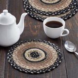 Sawyer Mill Charcoal Creme Jute Trivet 8 Set of 3