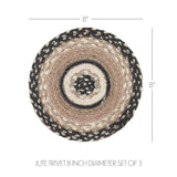 Sawyer Mill Charcoal Creme Jute Trivet 8 Set of 3