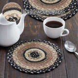 Sawyer Mill Charcoal Creme Jute Trivet 8 Set of 3