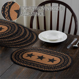 Farmhouse Jute Placemat Stencil Stars Set of 6 10x15