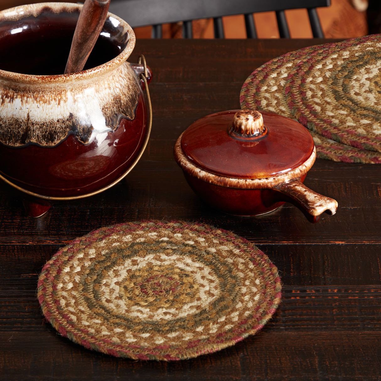 Tea Cabin Jute Trivet 8, Set of 3