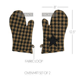 Black Star Oven Mitt Set of 2