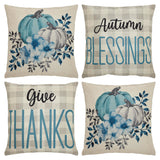 Fall Greetings Pillow Cover Set of 4 18Lx18W