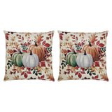 Pumpkin Floral Pillow Cover Set of 2 16Lx16W