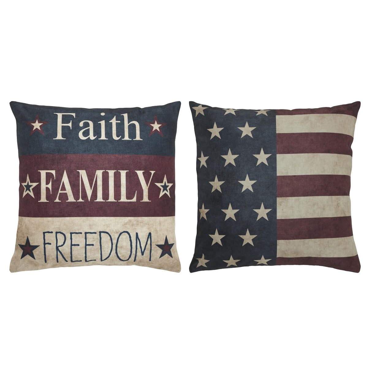 Faith Family Freedom Pillow Cover Set of 2 18Lx18W